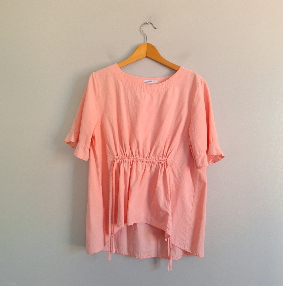 Cellabie Light Pink Scoop Neck Cinched Top